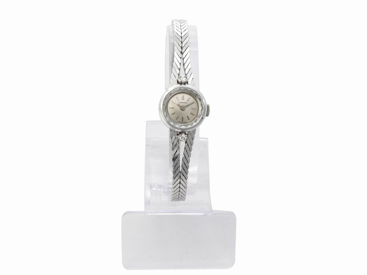 Orologio da Polso per Donna Longines in Oro Bianco con Diamanti
