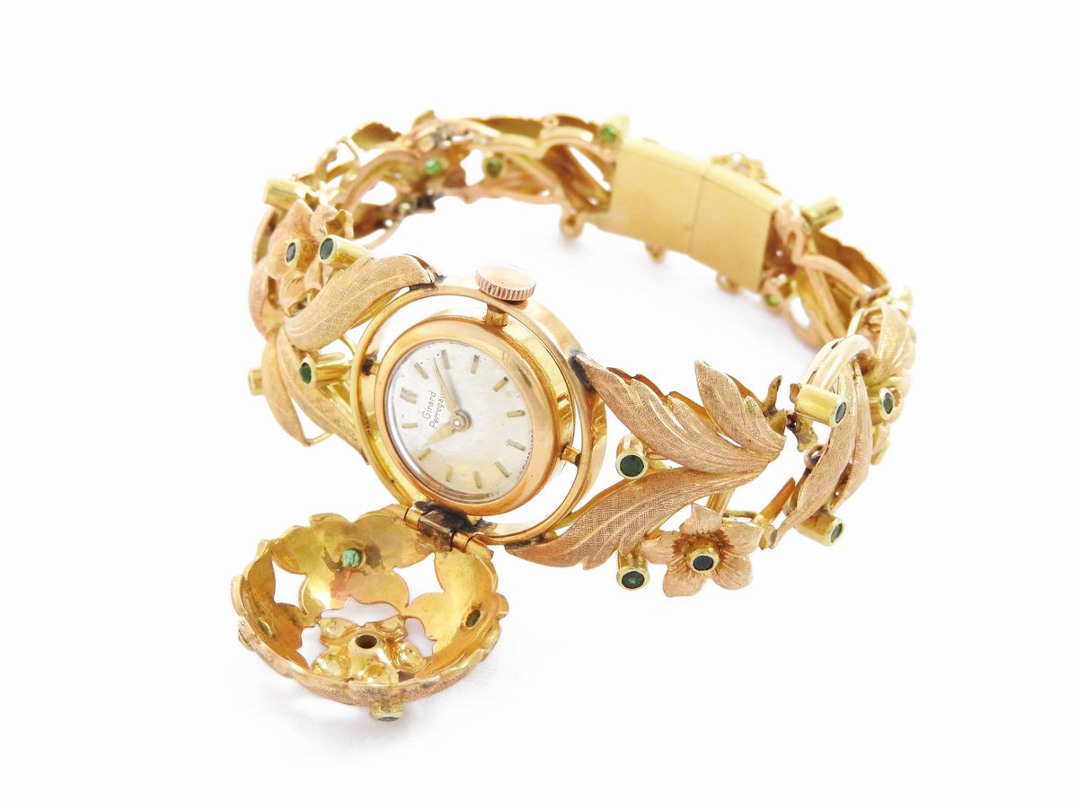 Bracciale Orologio Girard Perregaux in Oro Giallo con Smeraldi