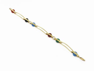 Bracciale in Oro Giallo con Agate Multicolore
