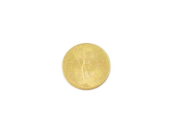 A 50 Mexican Peso gold coin