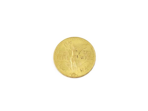 A 50 Mexican Peso gold coin