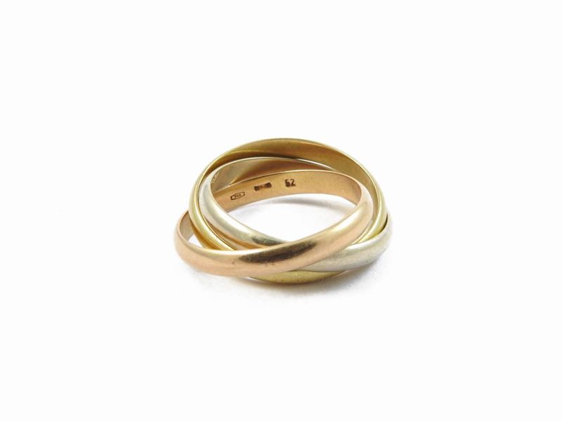 Anello Cartier Trinity in Oro Bianco, Giallo e Rosa
