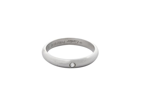 Cartier wedding ring in platinum with diamond