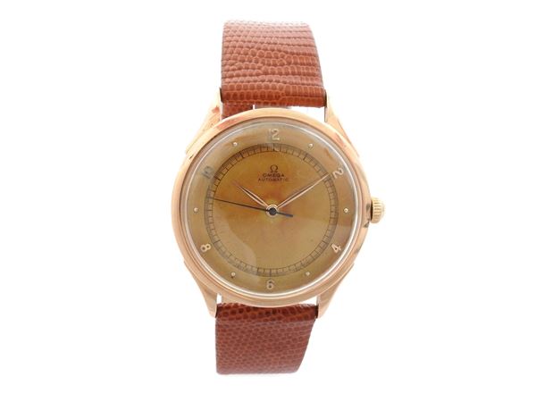 Omega rose gold men's wristwatch
