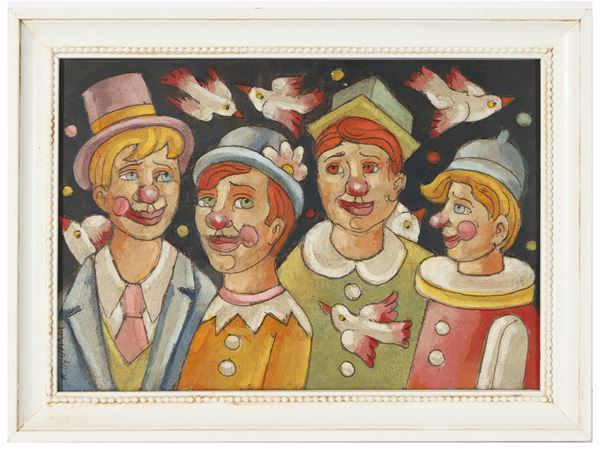 Roberto Sguanci : Clowns  - Auction The art of furnishing - Maison Bibelot - Casa d'Aste Firenze - Milano