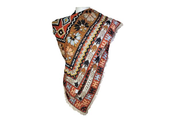 Gucci, Wool stole with multicolored geometric patterns