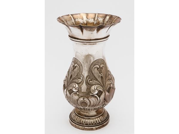 Silver baluster vase, Fratelli Fossi Florence