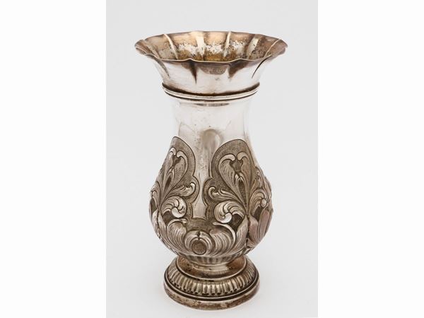 Silver baluster vase, Fratelli Fossi Florence