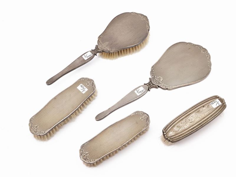Set da Toilette in Argento D'epoca