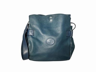 Gucci, Borsa a Tracolla in Pelle Martellata Blu Notte