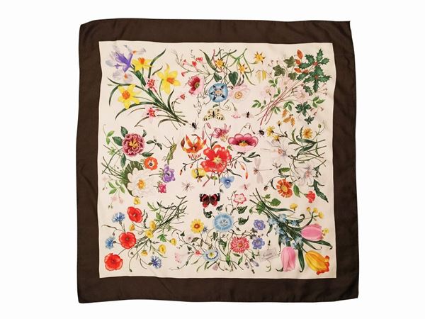 Gucci,"Flora", Silk scarf