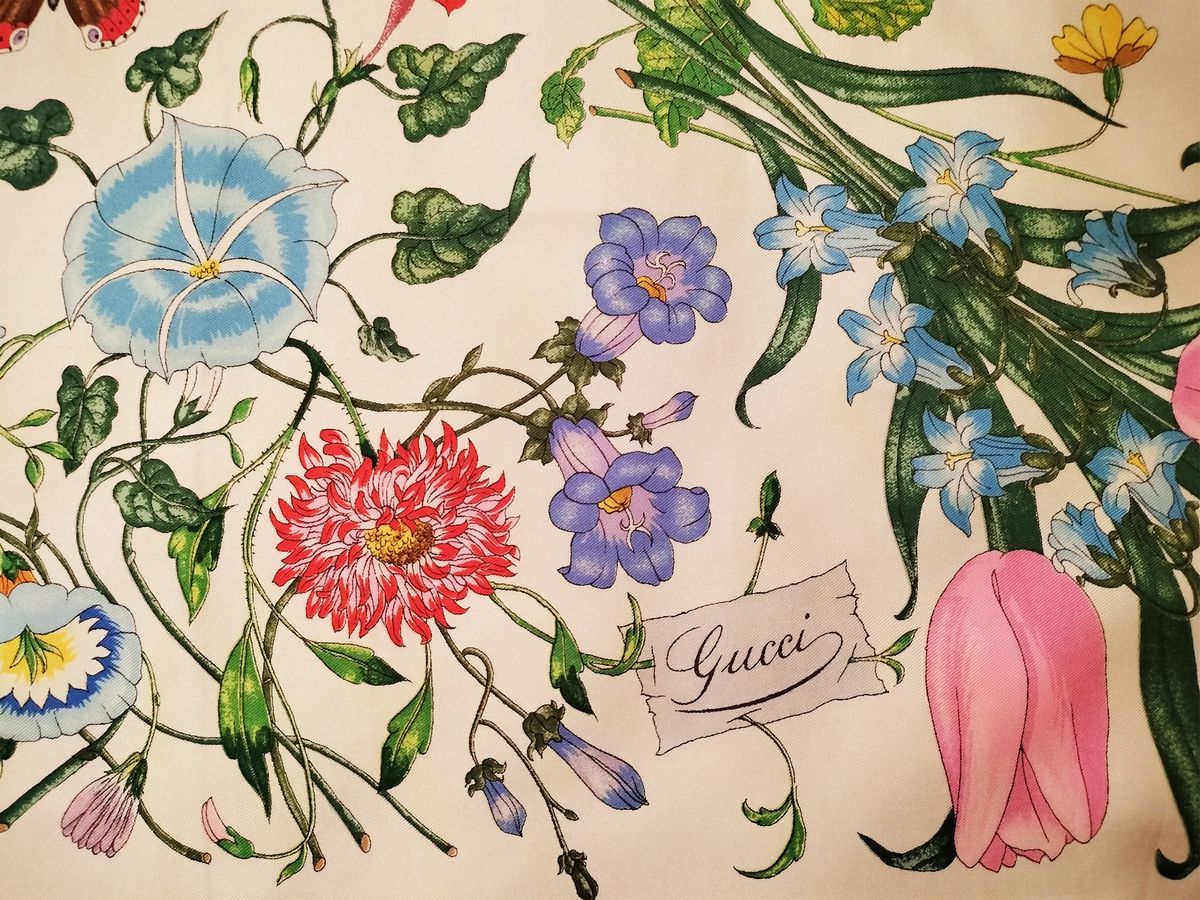 Gucci,"flora", Foulard in Seta