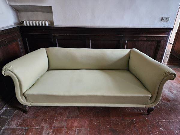 Upholstered boat sofa