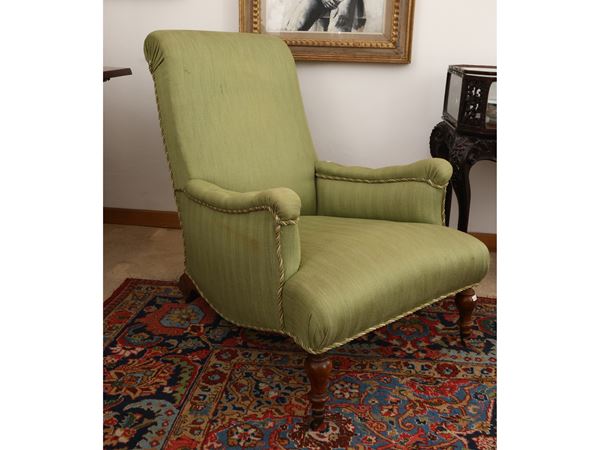 Padded reading armchair