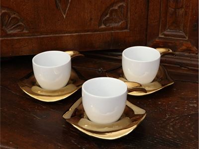 Serie di Sei Tazzine da Caffè in Porcellana