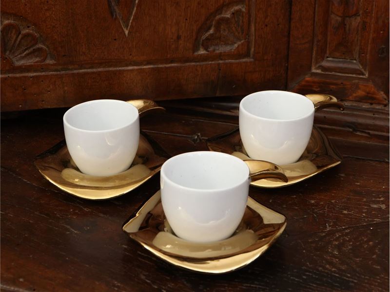 Serie di Sei Tazzine da Caffè in Porcellana