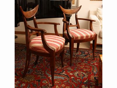 Coppia di Poltroncine in Noce