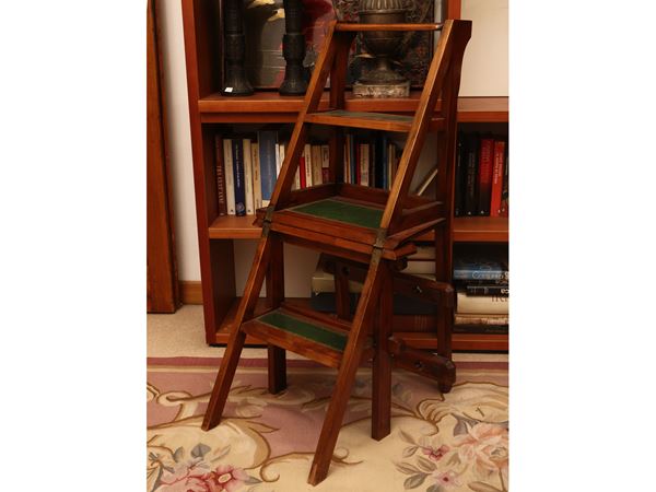 Library ladder chair in cherry