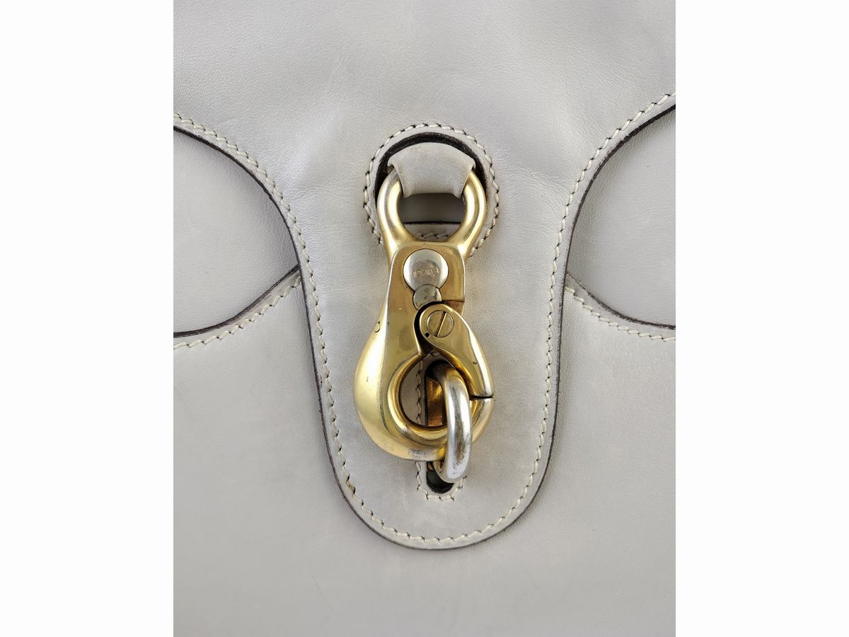 Gucci, Borsa a Mano in Pelle Color Riso e Bamboo