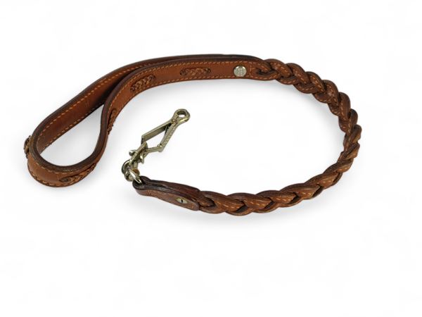 Gucci, Brown braided leather leash
