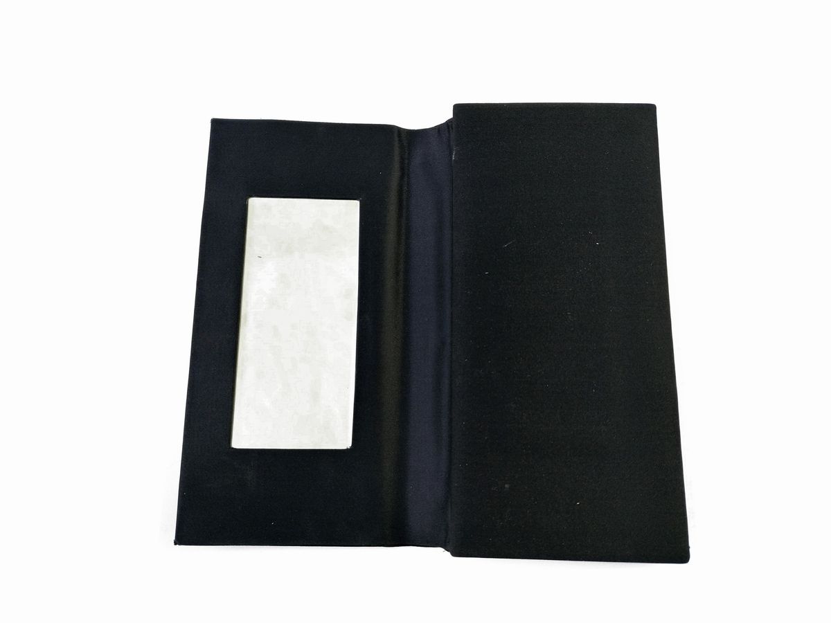Pochette da Sera in Raso Nero con Fiori in Perline Colorate