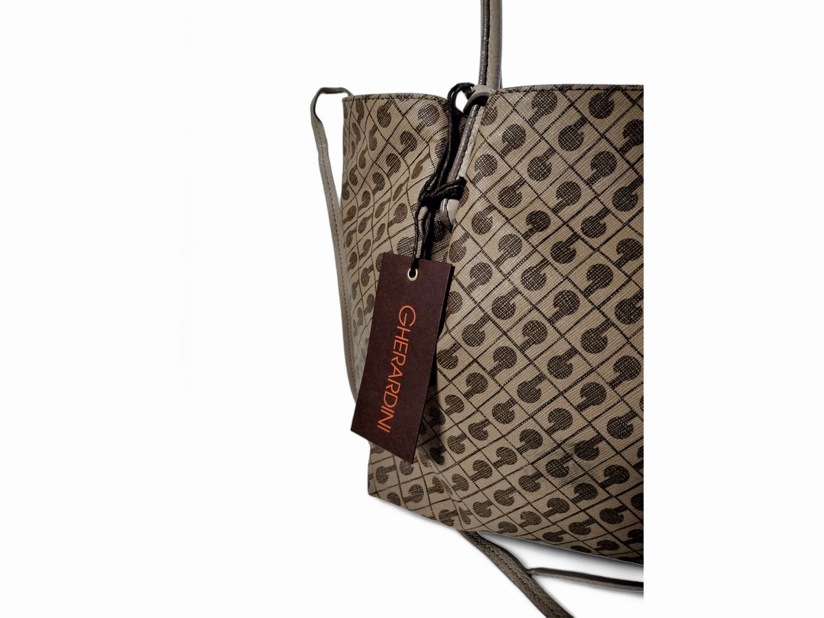 Gherardini, Shopping Bag Tortora in Tessuto Softy