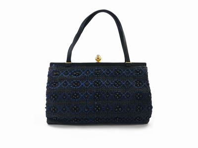 Borsa a Mano in Tessuto e Perline