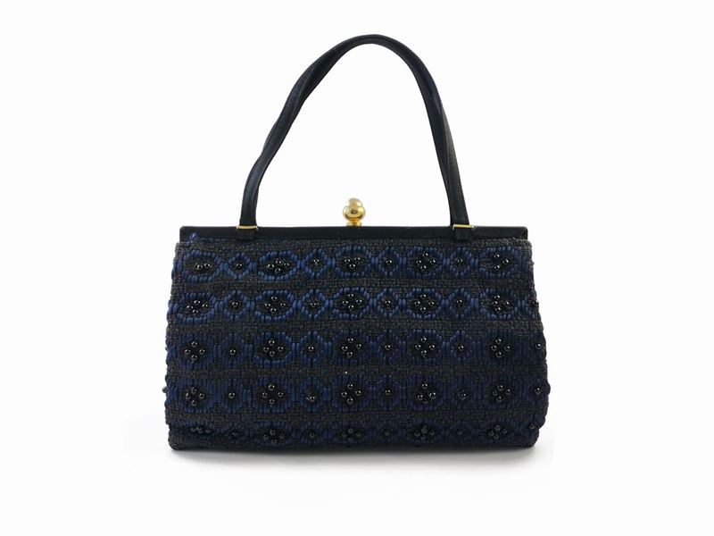 Borsa a Mano in Tessuto e Perline