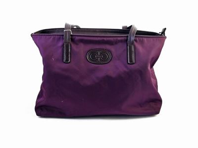 Salvatore Ferragamo, Shopping Bag in Tela Viola