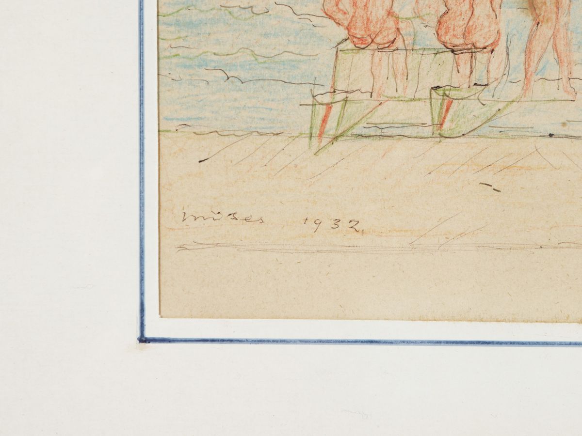 Moses Levy - Veduta di Spiaggia con Bagnanti 1932