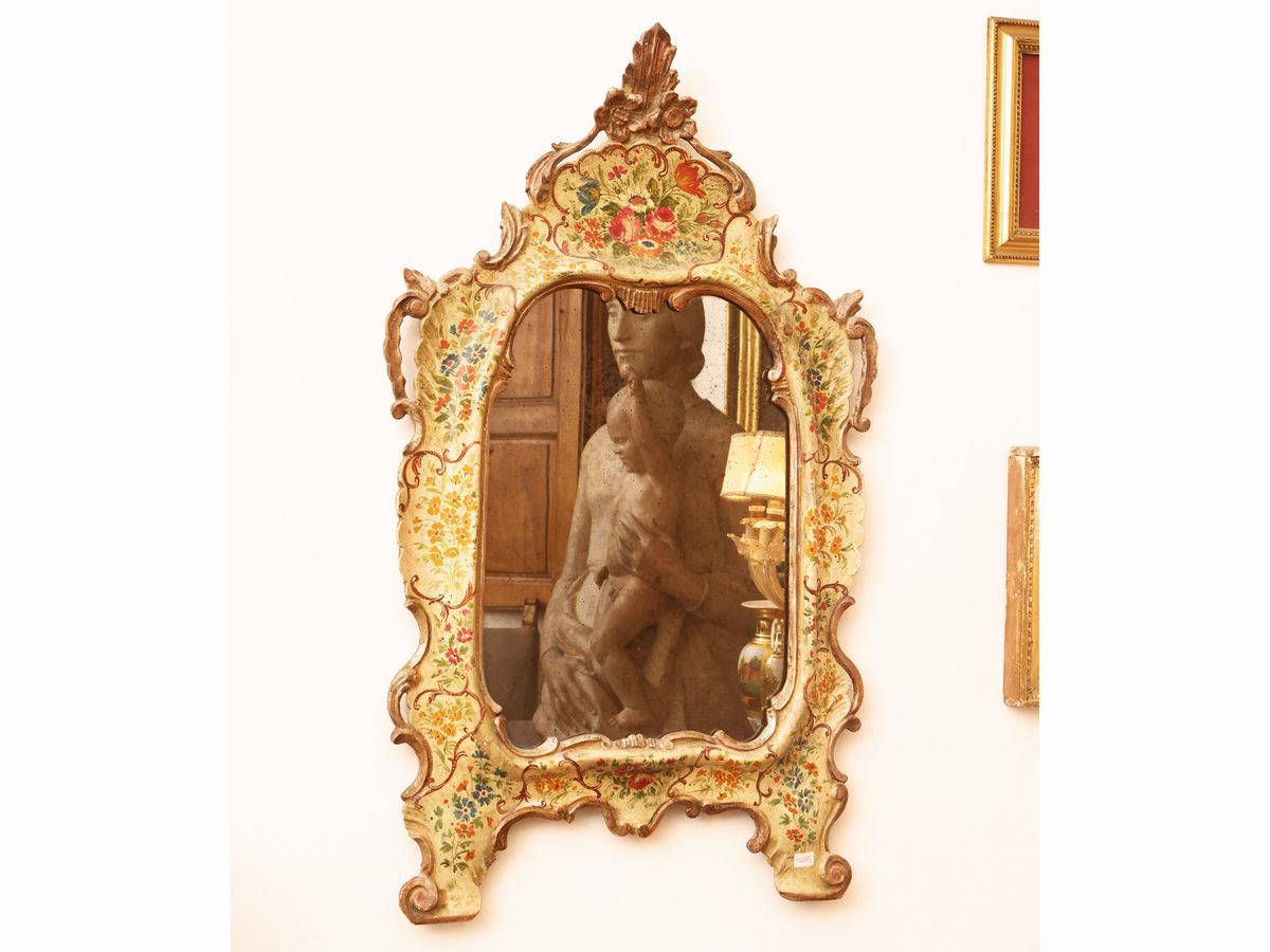 Specchiera in Legno Laccato Color Crema