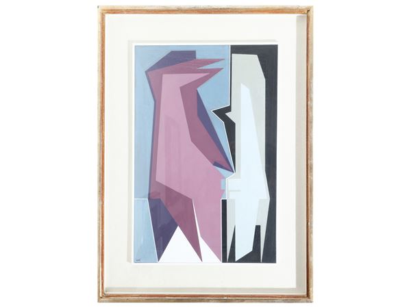 Gualtiero Nativi : Composition 1985  - Auction A florentine house. Between tradition and modernity Modern and contemporary art Collection of modern paintings and Design - II - - Maison Bibelot - Casa d'Aste Firenze - Milano
