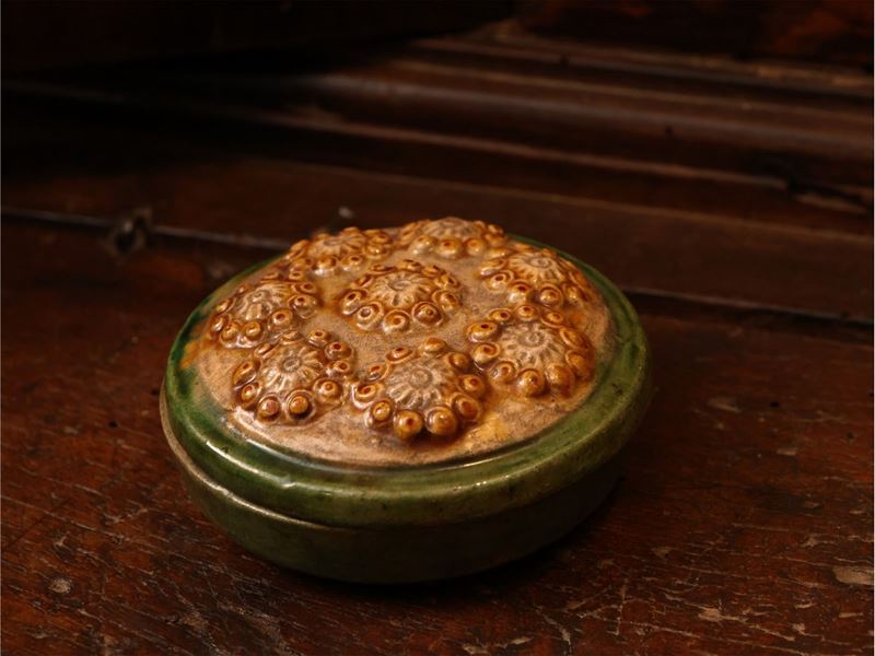 Scatola con Coperchio in Ceramica Invetriata