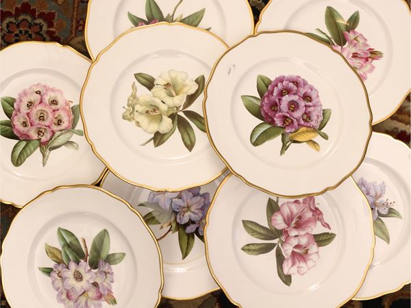 Series of twelve porcelain plates, Spode
