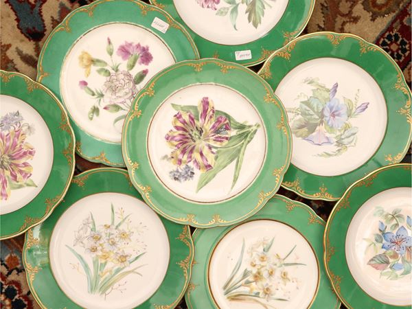 Series of twenty-four porcelain plates