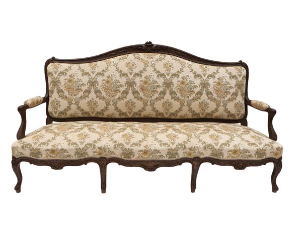 Walnut bench sofa  (beginning of the 20th century)  - Auction The art of furnishing - Maison Bibelot - Casa d'Aste Firenze - Milano