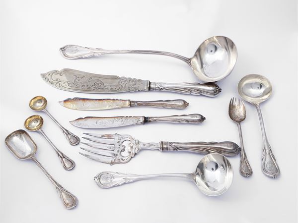 Important Victorian silver cutlery set