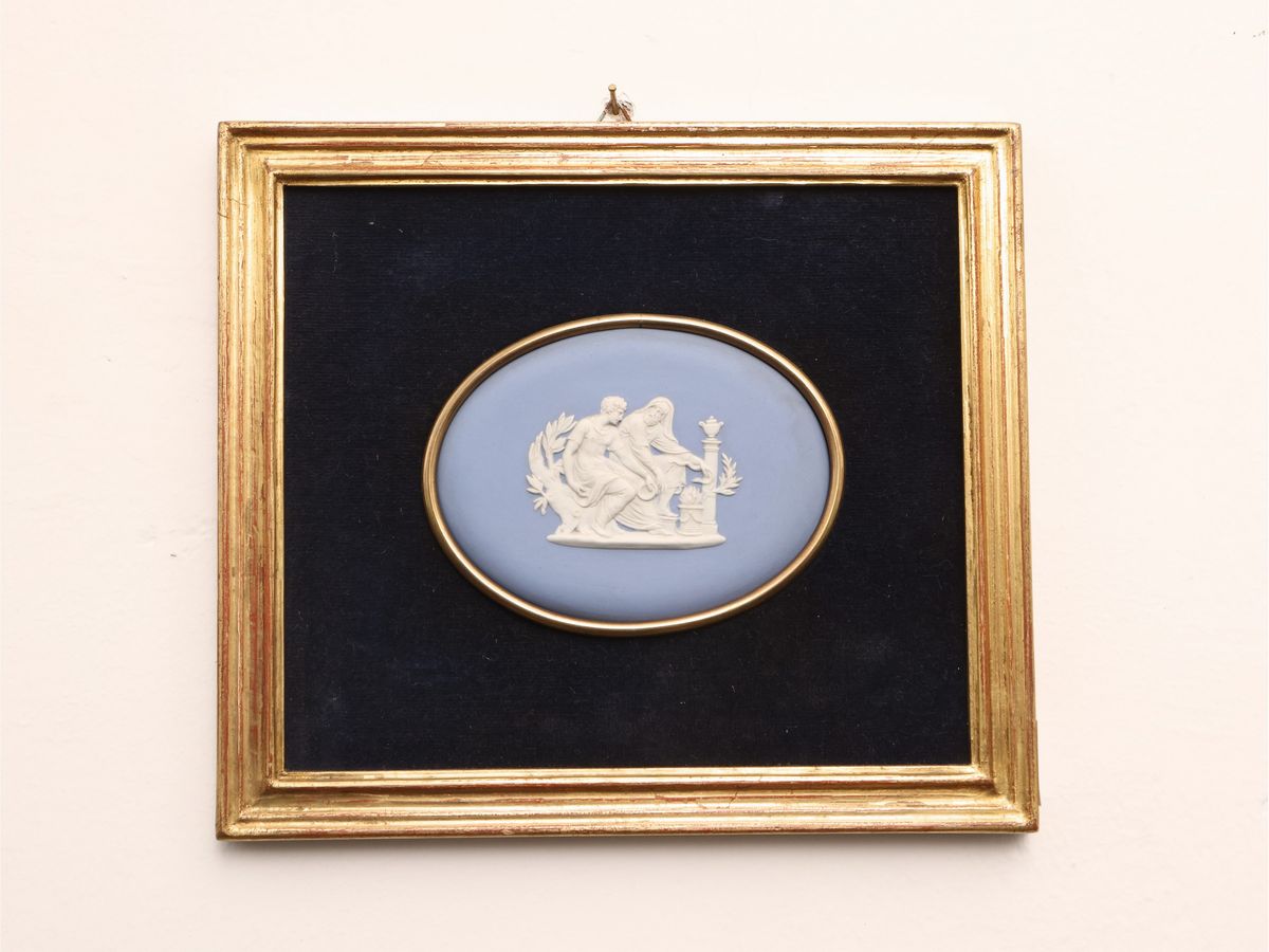 Serie di Cinque Placche in Biscuit Azzurro, Wedgwood