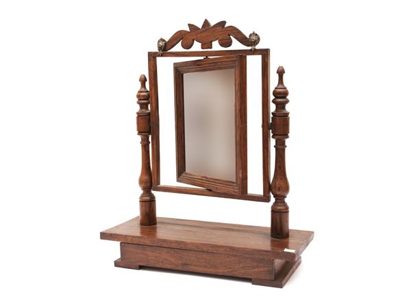 Psyche dressing table mirror in walnut