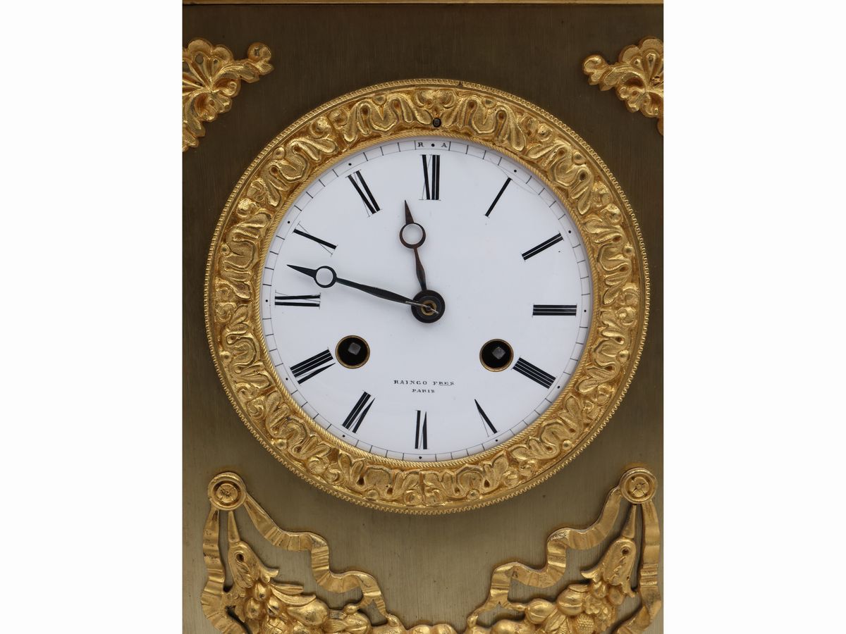 Orologio da Camino in Bronzo Dorato, Raingo Frères