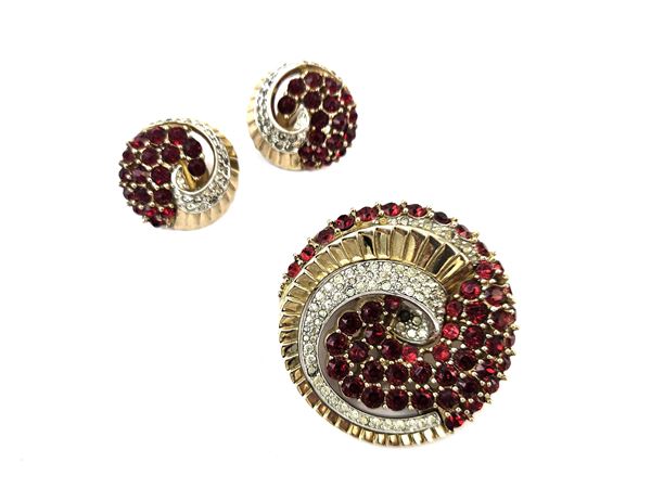 Jomaz, Demi set of brooch and clip earrings