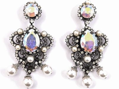 Lawrence Vrba, Grandi Orecchini Chandelier a Clip