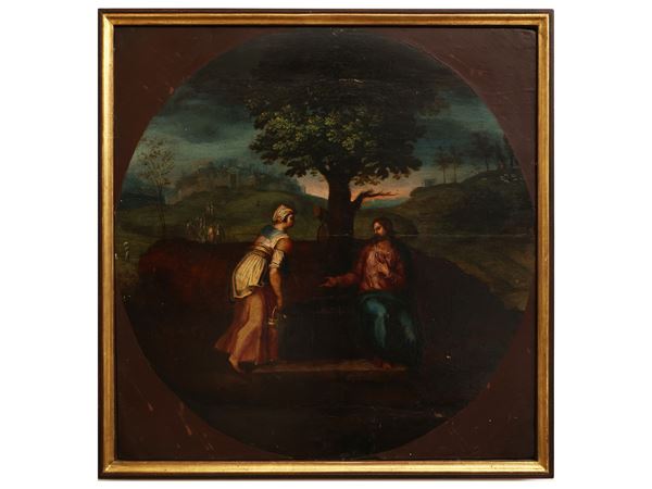 Cerchia di Marcello Venusti - Christ and the Samaritan woman at the well