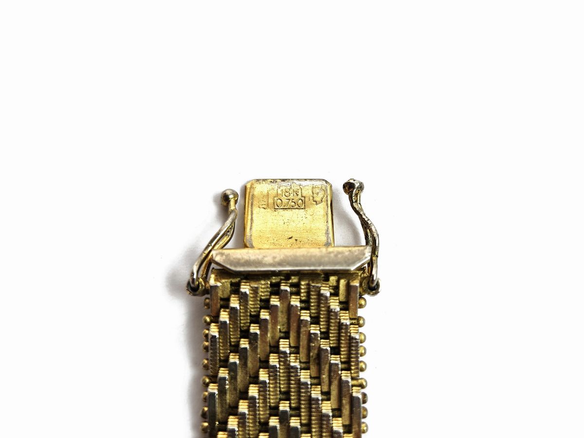 Bracciale in Argento Dorato a Maglia Spina di Pesce