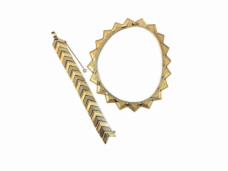 Trifari, Demi Parure Collana e Bracciale Semirigidi