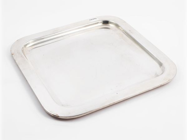 Contemporary style silver tray
