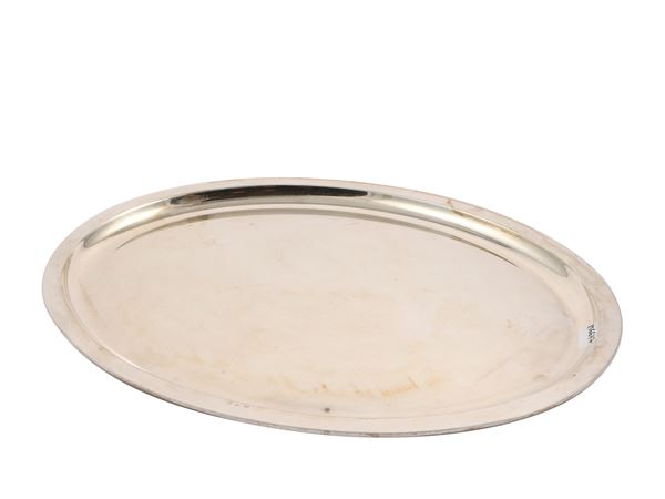 Contemporary oval silver tray
