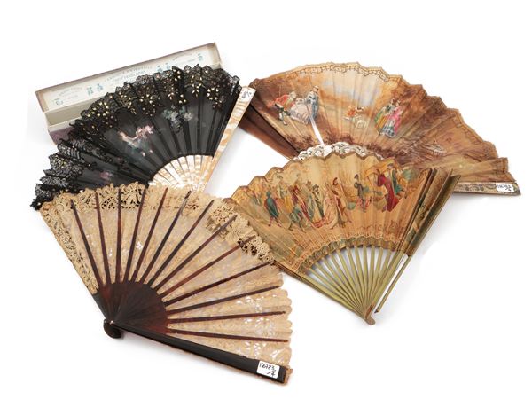 Four fans, early 20th century