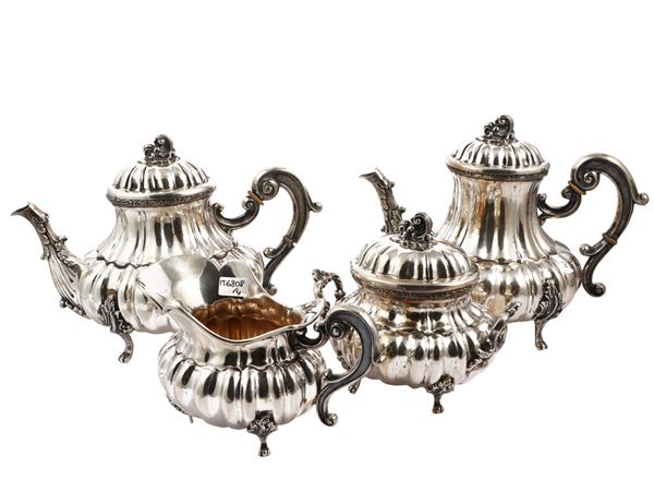 Silver tea and coffee service, Enrico Cattaneo Milan, 1930s