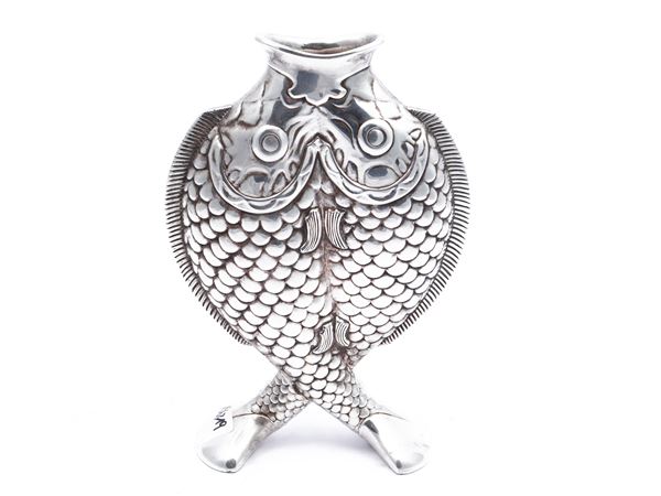 Small silver metal vase, Christofle